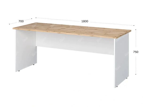 TANDEM RTD029-180-ME Стол прямоугольный ун-й 1800х700х750 Таксония медовая/Белый - Вид 2