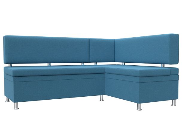 Диван кухонный угловой Стайл правый угол Рогожка голубой - Вид 1