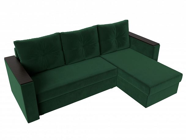 Угловой диван Атланта Лайт Б/С правый (полностью велюр зеленый) - Вид 5