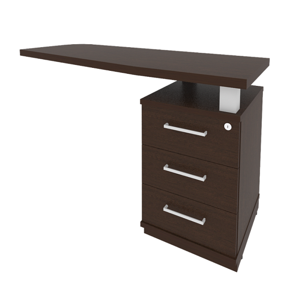 First Тумба приставная с топом правая KTP-2 (R) Венге 1300*500*765 - Вид 1