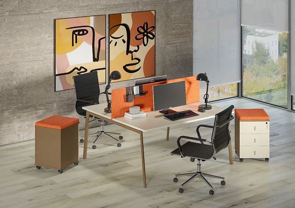 Рабочая станция на 4 места "ESTETICA" ES.D.RS-4.3-LK Капучино - Вид 3