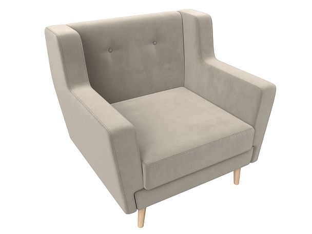Кресло Брайтон (полностью микровельвет бежевый) - Вид 5