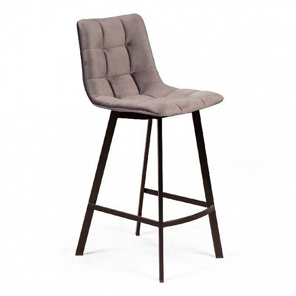 Стул полубарный UNO, бархат бежевый 5 / чёрный профиль - Вид 1