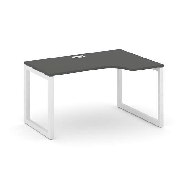 Стайл Проджект Стол рабочий эргоном. SN-5O.SPA-012(R) Антрацит/Металл Белый 1580*700/980*750 - Вид 1