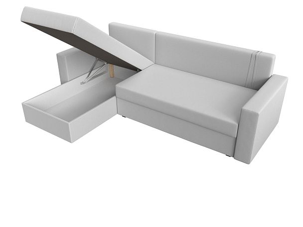 Угловой диван Траумберг Лайт левый (полностью экокожа белая) - Вид 7