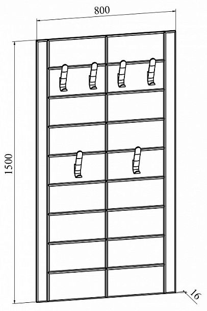 Вешалка настенная Изабель ИЗ-80 - Вид 3
