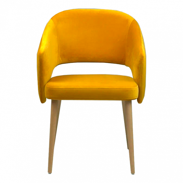 Стул Fly, желтый велюр, ножки бук - Вид 4