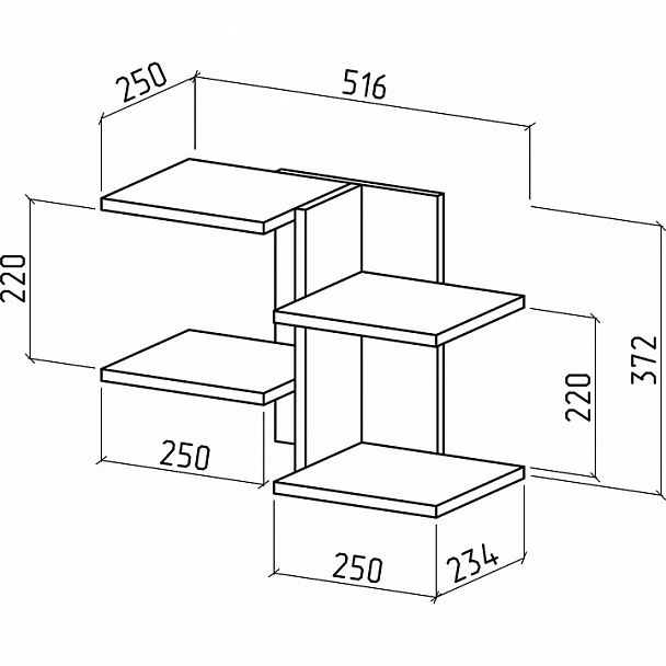Полка книжная Кевин-1 - Вид 2