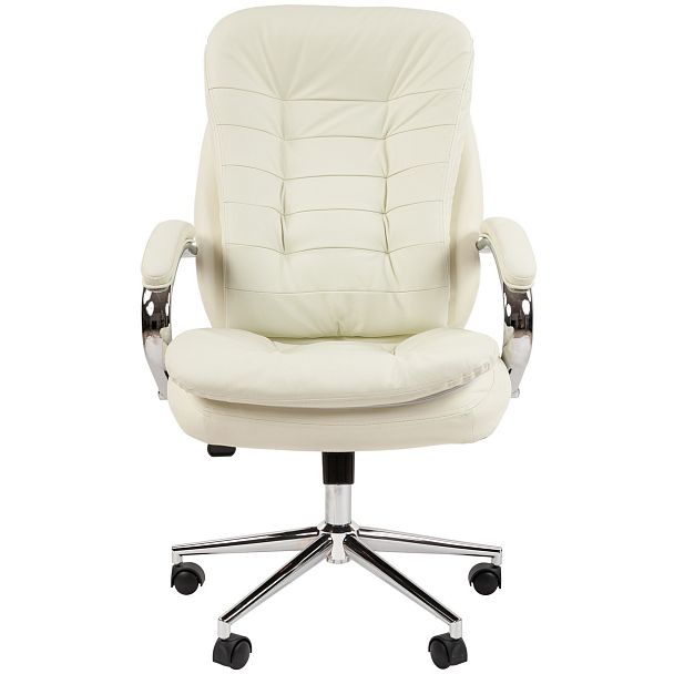 Кресло CHAIRMAN 795, натуральная кожа/экокожа, белый - Вид 3