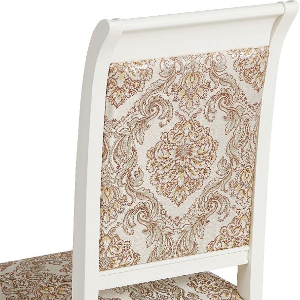 Стул деревянный с мягким сиденьем Бармс Слоновая кость/Бежевый жаккард - Вид 10