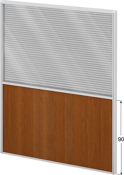 Модуль комбинированный "Мобильные офисные перегородки «Логика»"  ПК-ЛГ-МДК200х160/90Ж/Д-В1-304 серый - Вид 1