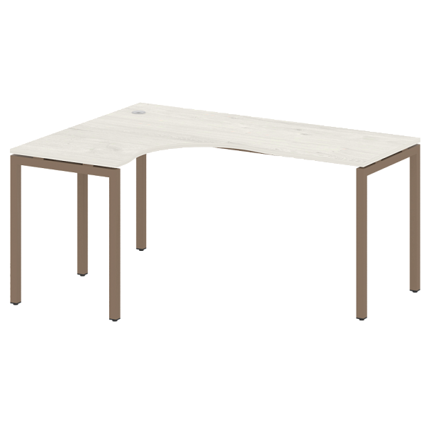 Metal System Quattro Стол криволинейный левый на П-образном м/к 40БП.СА-4 (L) Дуб наварра/Мокко металл 1600*1200*750 - Вид 1