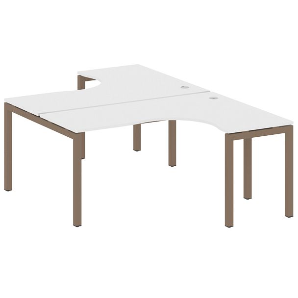 Metal System Quattro Р. ст. криволинейная на П-образном м/к 50БП.РАС-СА-2.4 Белый/Мокко металл 1600*2435*750 - Вид 1