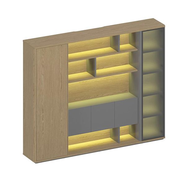 Шкаф комбинированный ION левый с подсветкой ИН 332 ГР - Вид 1