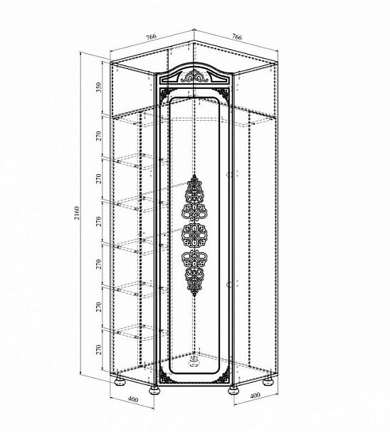 Шкаф платяной Ассоль плюс АС-522К - Вид 2