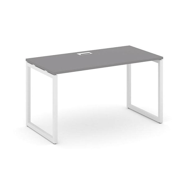 Стайл Проджект Стол письменный SN-4O.SP-004 Серый Пепел/Металл Белый 1580*600*750 - Вид 1