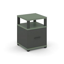 Concept Тумба приставная 1 распаш. фасад с надставкой CN.TUP-006 W Кобо/Антрацит/Металл Антрацит 420*420*750 - Фото предпросмотра