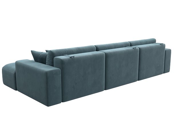 Диван угловой Лига-036 Классик Лонг правый угол Велюр бирюзовый - Вид 6