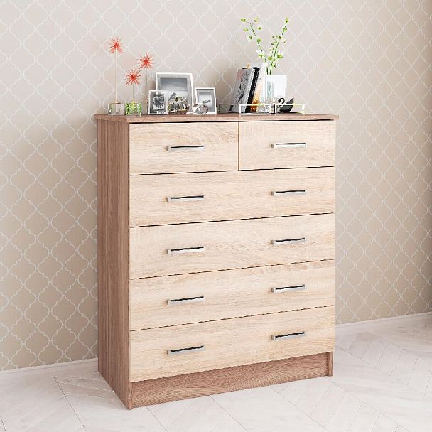 Комод Катрин 5 (820*990*425) ясень шимо/дуб сонома - Вид 1