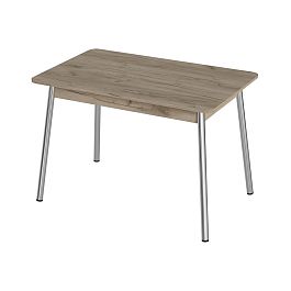 Стол Лион 1 ЛДСП (Подстолье косое хром(мет)) НЕ ВЫБИРАТЬ Дуб крафт серый - Фото предпросмотра