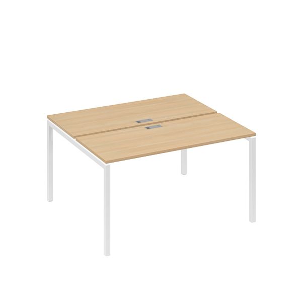 Рабочая станция на опорах DUE (2х140) A4 А4 Б2 171 БП натуральный дуб / металлокаркас белый - Вид 1