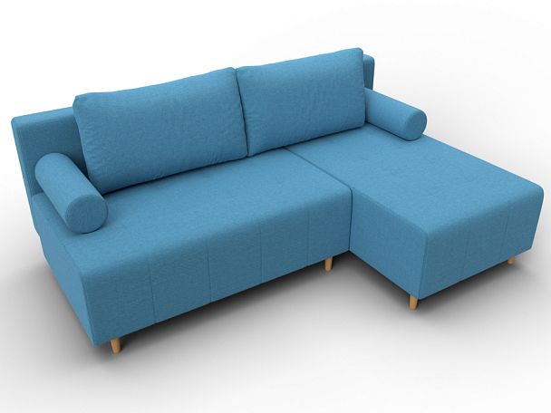 Диван угловой Лига-102 угол универсальный Рогожка голубой - Вид 6