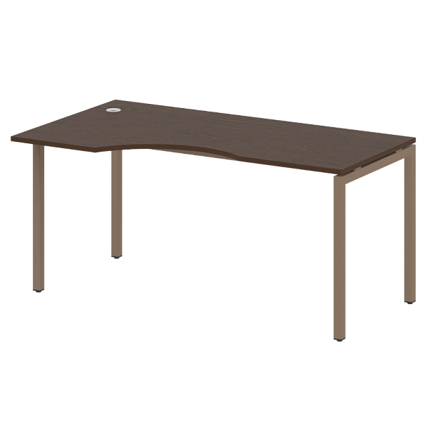 Metal System Quattro Стол криволинейный левый на П-образном м/к 40БП.СА-1 (L) Венге/Мокко металл 1600*900*750 - Вид 1