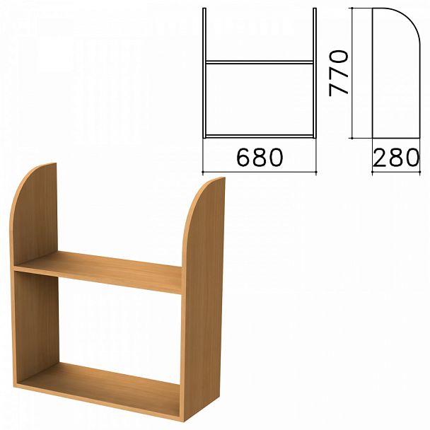Полка навесная настенная "Монолит", 680х280х770 мм, цвет бук бавария, ПМ40.1 - Вид 1