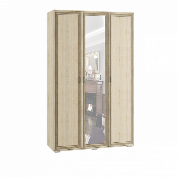 Спальня "Ливорно" Шкаф трехстворчатый ЛШ-24 дуб сонома - Вид 1