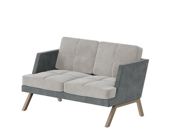 Aldo Диван двухместный с декором из пуговиц ALDB-02L Storm 022/Storm 017/Металл Капучино 1430*875*89 - Вид 1