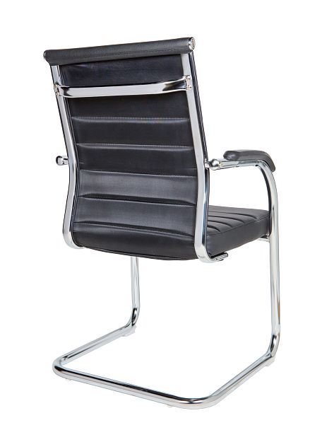 Кресло офисное Авалон CF / хром / черная экокожа - Вид 4