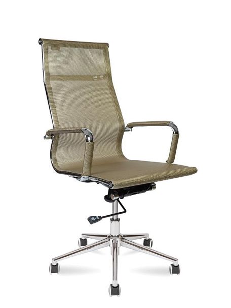 Кресло офисное / Хельмут / (bronze) сталь + хром / бронзовая сетка - Вид 1
