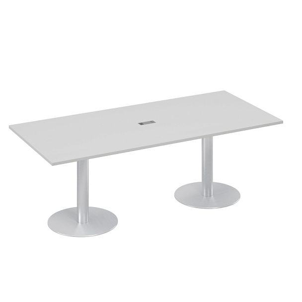 Стол для переговоров 220 на колоннах с дисками A4 А4 ХР 124 серый - Вид 1