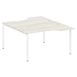 Metal System Quattro Р. ст. криволинейная на П-образном м/к 40БП.РАС-СА-2.2 Дуб наварра/Белый металл 1400*1835*750 - Фото предпросмотра