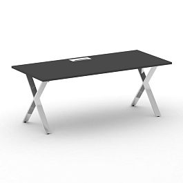 Cross Стол руководителя CRF.SR-2 Черный F/Нерж. Сталь 2000*900*750 - Фото предпросмотра