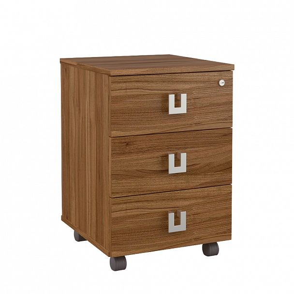 Тумба подкатная с 3 ящиками Solid 42x45x62 орех - Вид 1