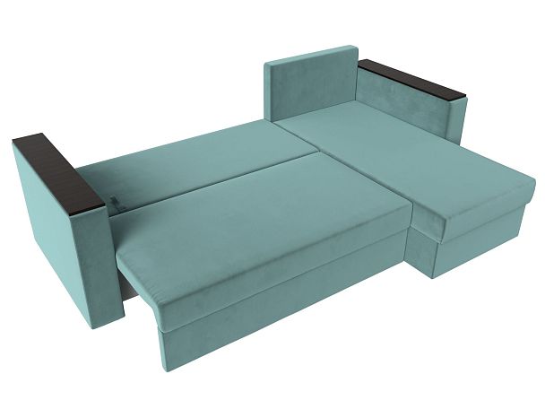 Угловой диван Атланта Лайт Б/С правый (полностью Велюр бирюзовый) - Вид 9