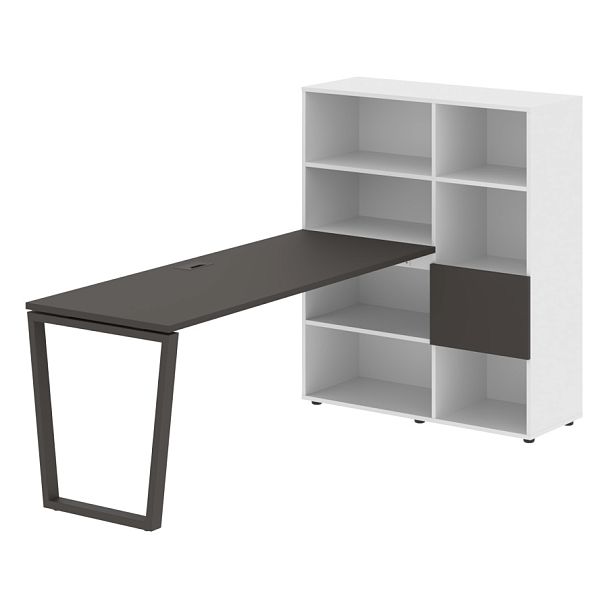 Стол-стеллаж EVRST 1117 Мокко/Мокко/Белый 2190х1120х1355 EDIS - Вид 1