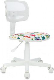 Кресло детское Бюрократ CH-W299 белый TW-15 сиденье мультиколор монстры сетка/ткань крестов. пластик пластик белый - Фото предпросмотра