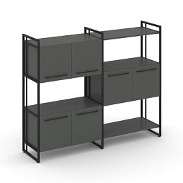 Rift Шкаф комбинированый RF.NS-004 Антрацит/Металл Черный 1576*396*1286 - Фото предпросмотра