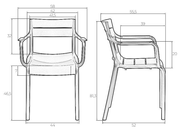 Стул обеденный DOBRIN TIM ARM (темно-серый (GR-04)) - Вид 8