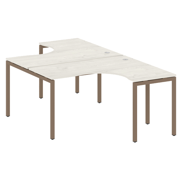 Metal System Quattro Р. ст. криволинейная на П-образном м/к 40БП.РАС-СА-2.3 Дуб наварра/Мокко металл 1400*2435*750 - Вид 1