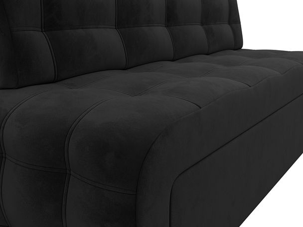 Диван кухонный прямой Люксор Велюр черный - Вид 4