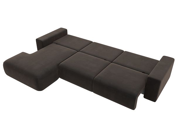 Диван угловой Лига-036 Классик Лонг левый угол Велюр коричневый - Вид 10