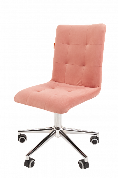 Кресло CHAIRMAN 030, крестовина хром, ткань велюр, розовый - Вид 2
