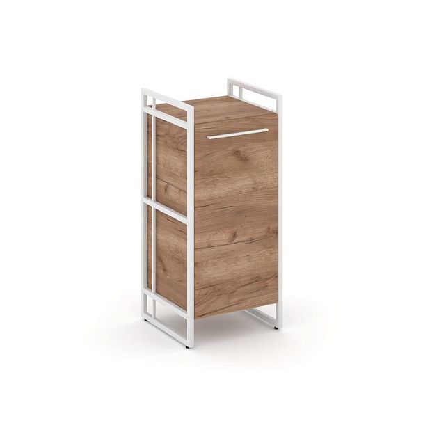 Rift Шкаф 2 ниши узкий RF.SU-21 (R) Дуб Табак/Металл Белый 420*396*924 - Вид 1