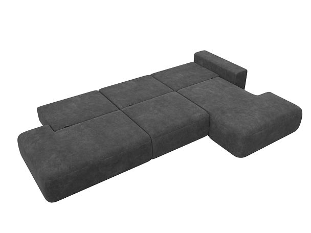 Диван угловой Лига-036 НПБ Модерн Лонг правый угол Велюр серый - Вид 10