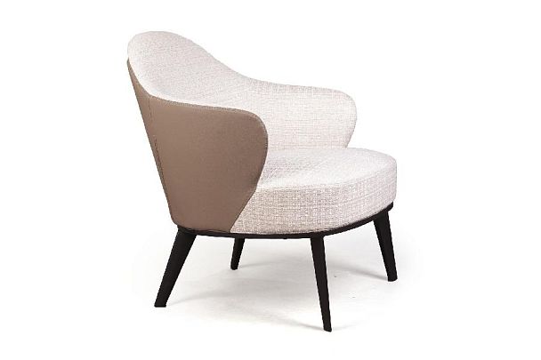 Лаунж кресло Leslie рогожка комби бежевый - Вид 6