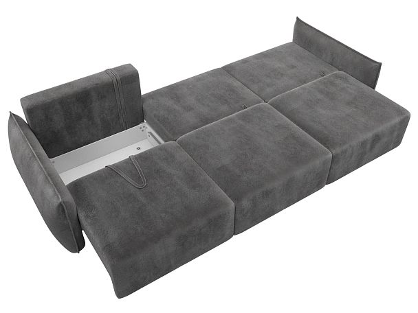 Диван прямой Лига-051 НПБ Лонг Велюр серый - Вид 9
