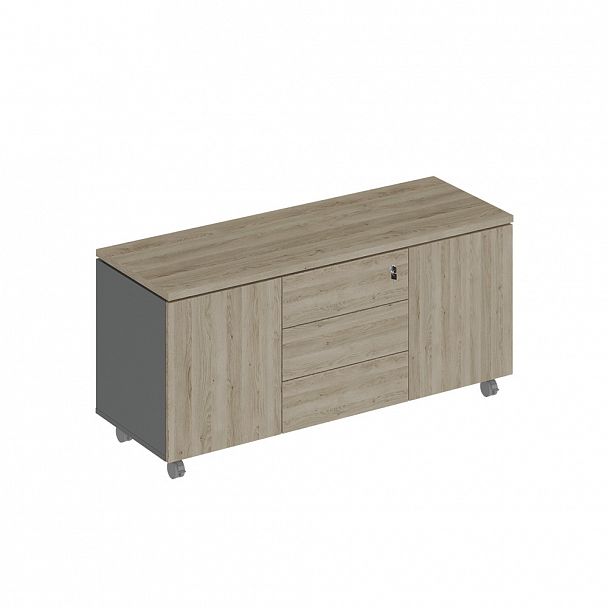 Тумба для оргтехники "City" СИ 262 дуб гладстоун светлый/антрацит премиум/дуб гладстоун светлый - Вид 1